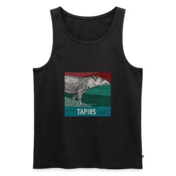 Tapir Animal Proboscis Zoo Animal Nature Retro Gift - Men's Premium Organic Tank Top - black - Front - Michal (187cm)