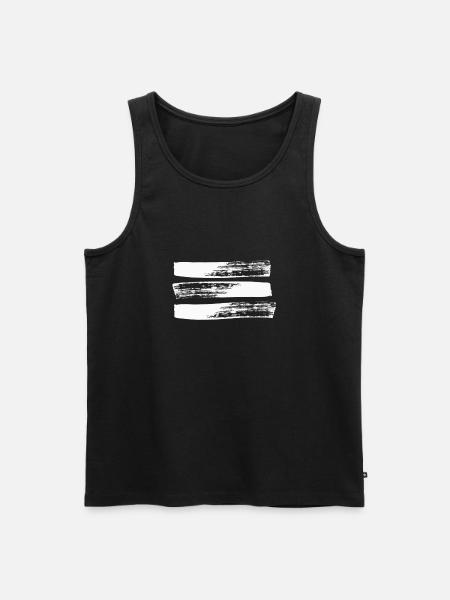 Three brush strips - Men's Premium Organic Tank Top - black