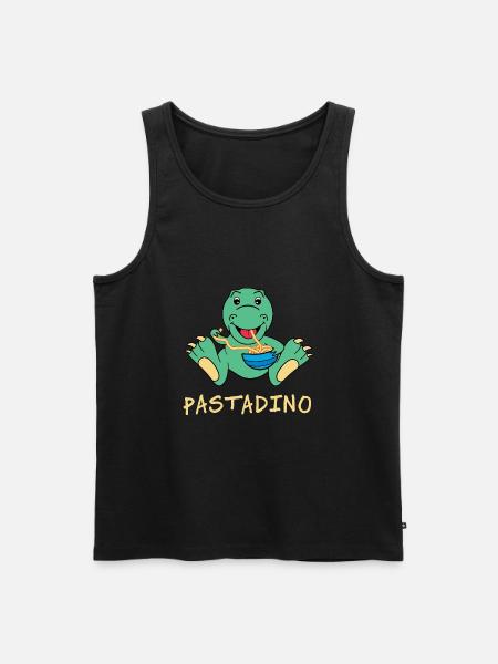 Pastadino Funny Dinosaur with Pasta - Men's Premium Organic Tank Top - black