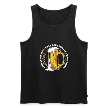 Trinken wir noch einen? Lustiger Spruch Funshirt - Männer Premium Bio Tank Top - Schwarz - Vorne - Michal (187cm)
