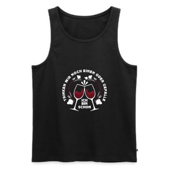 Trinken wir noch einen? Lustiger Spruch Funshirt - Männer Premium Bio Tank Top - Schwarz - Vorne - Michal (187cm)