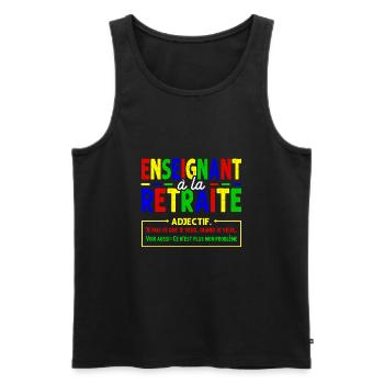 Prof retraite humour cadeau enseignant - Débardeur bio Premium Homme - noir - Devant - AI Model Male 178 light (178cm)