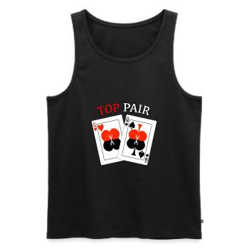 The TOP pair - Men's Premium Organic Tank Top - black - Front - Michal (187cm)