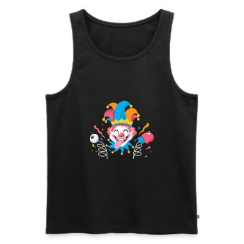 Clown Karneval Fasching Kostüm Umzug Feiern Narr - Männer Premium Bio Tank Top - Schwarz - Vorne - Michal (187cm)