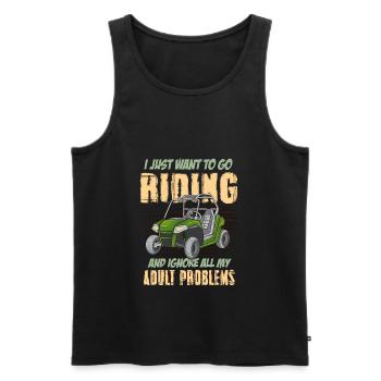 Funny UTV Quad Rider Dirt Bike Mud Trail Riding - Men's Premium Organic Tank Top - black - Front - Michal (187cm)
