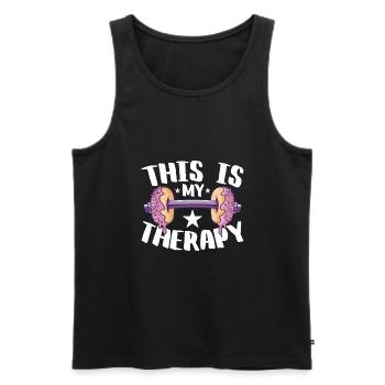 Workout, Fitness, Gym, Workout, Sports, Fun - Men's Premium Organic Tank Top - black - Front - AI Model Male 178 light (178cm)