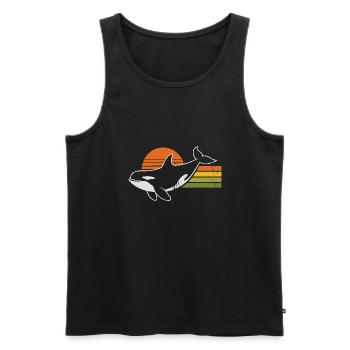 Vintage Orca Créatures de la mer Baleine de mer Orque - Débardeur bio Premium Homme - noir - Devant - Michal (187cm)