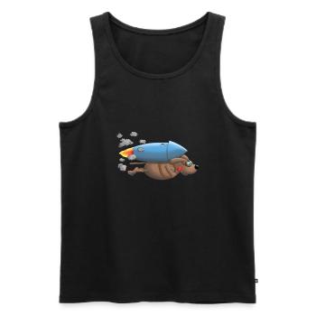 Raketen Hund - Männer Premium Bio Tank Top - Schwarz - Vorne - AI Model Male 178 light (178cm)