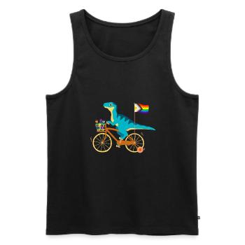 Vélociraptor - Débardeur bio Premium Homme - noir - Devant - AI Model Male 178 light (178cm)