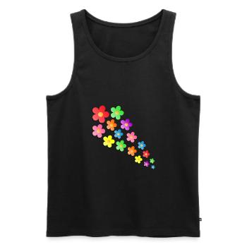 Flower Power - Männer Premium Bio Tank Top - Schwarz - Vorne - AI Model Male 178 light (178cm)