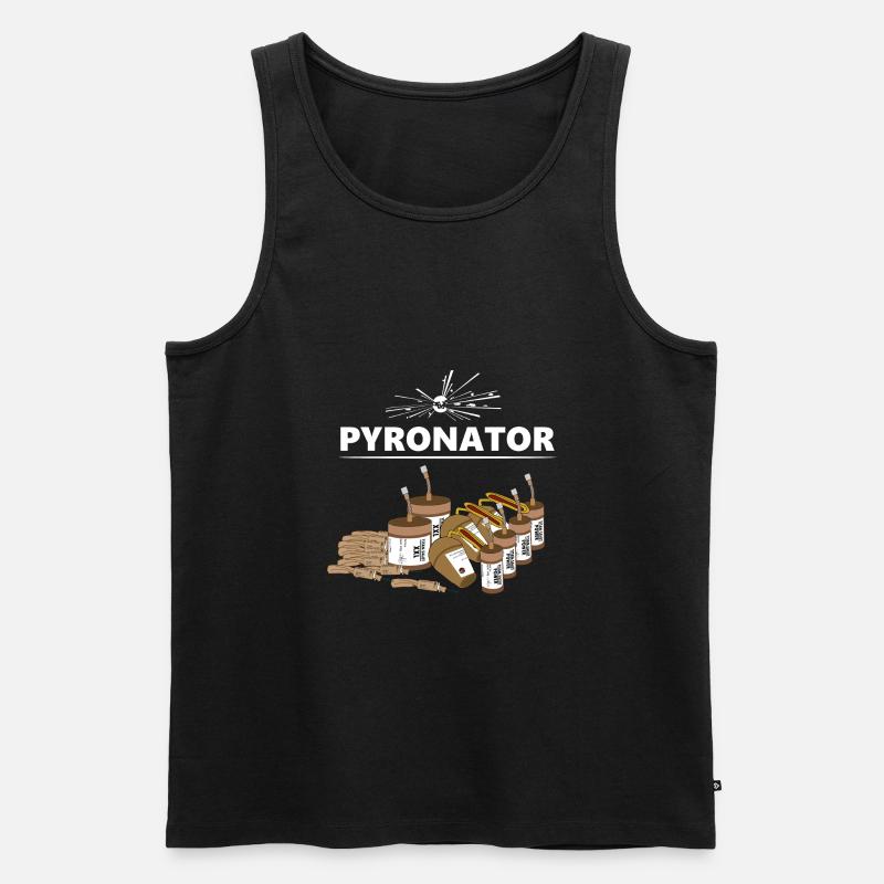 PYRONATOR Pyro Feuerwerk - Männer Premium Bio Tank Top - Schwarz