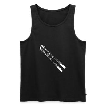 BOLZI weiß - Männer Premium Bio Tank Top - Schwarz - Vorne - AI Model Male 178 light (178cm)