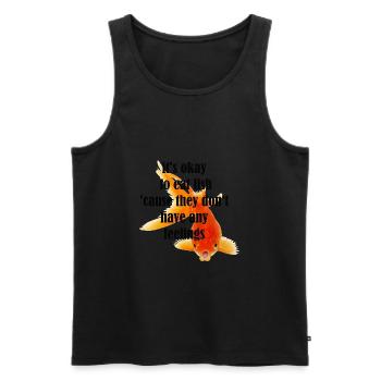its okay to eat fish nirvana - Männer Premium Bio Tank Top - Schwarz - Vorne - AI Model Male 178 light (178cm)