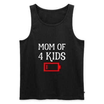 Müde Mutter von 4 Kindern Mutter von vier Kindern Geschenk - Männer Premium Bio Tank Top - Schwarz - Vorne - Michal (187cm)