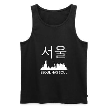 Seoul hat Seele - Skyline von Seoul - Männer Premium Bio Tank Top - Schwarz - Vorne - AI Model Male 178 light (178cm)