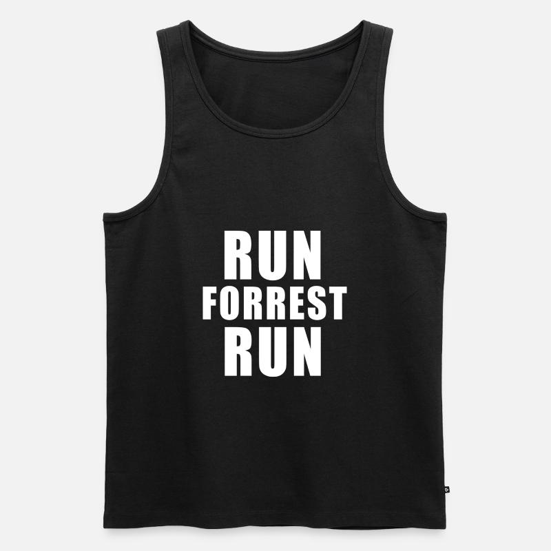 RUN FORREST RUN - Männer Premium Bio Tank Top - Schwarz