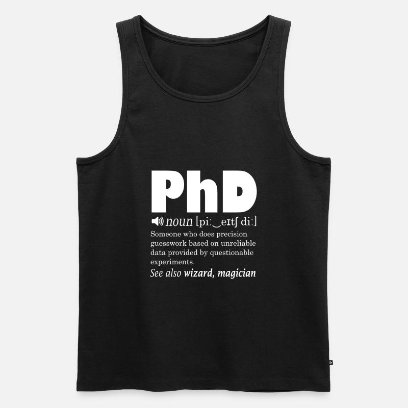 PhD - Männer Premium Bio Tank Top - Schwarz
