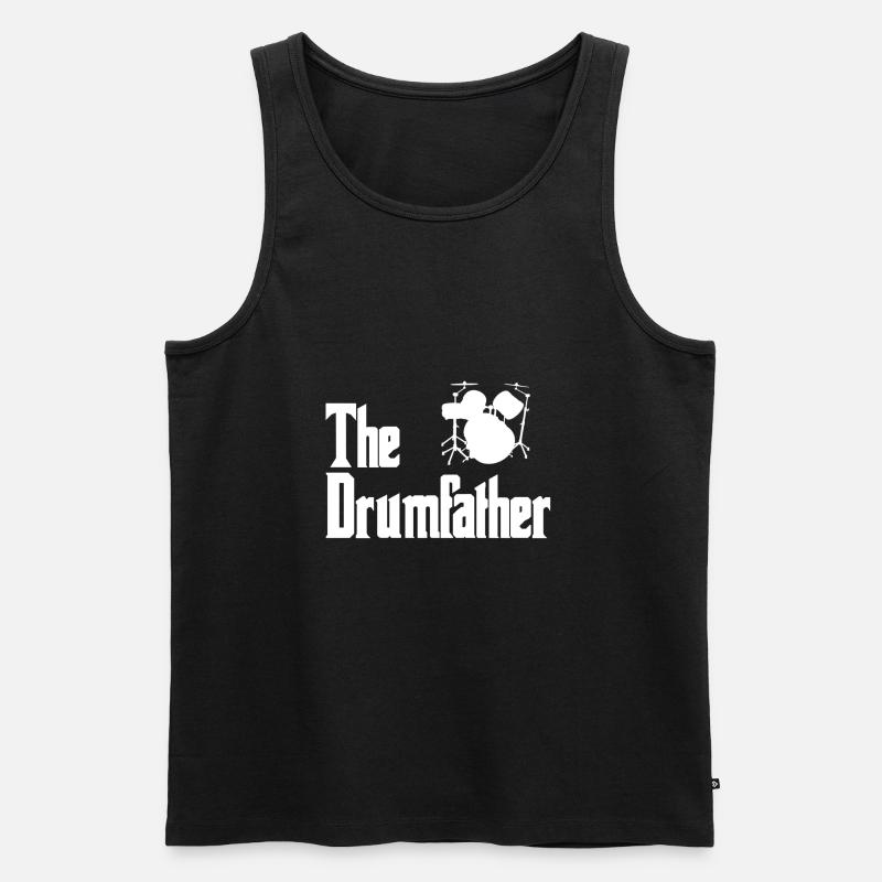 The Drumfather Drummer Drums - Männer Premium Bio Tank Top - Schwarz