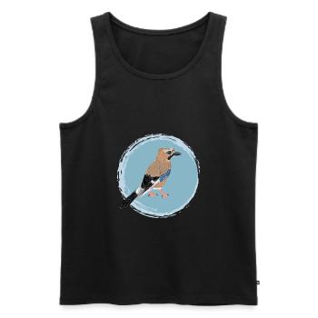 Eichelhäher / Eurasian Jay II - Männer Premium Bio Tank Top - Schwarz - Vorne - AI Model Male 178 light (178cm)