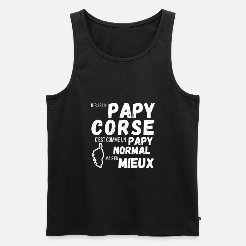 Un papy Corse c'est comme un papy normal cadeau - Débardeur bio Premium Homme - noir