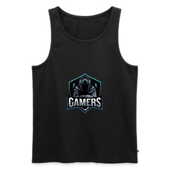 Gamers - Débardeur bio Premium Homme - noir - Devant - Michal (187cm)