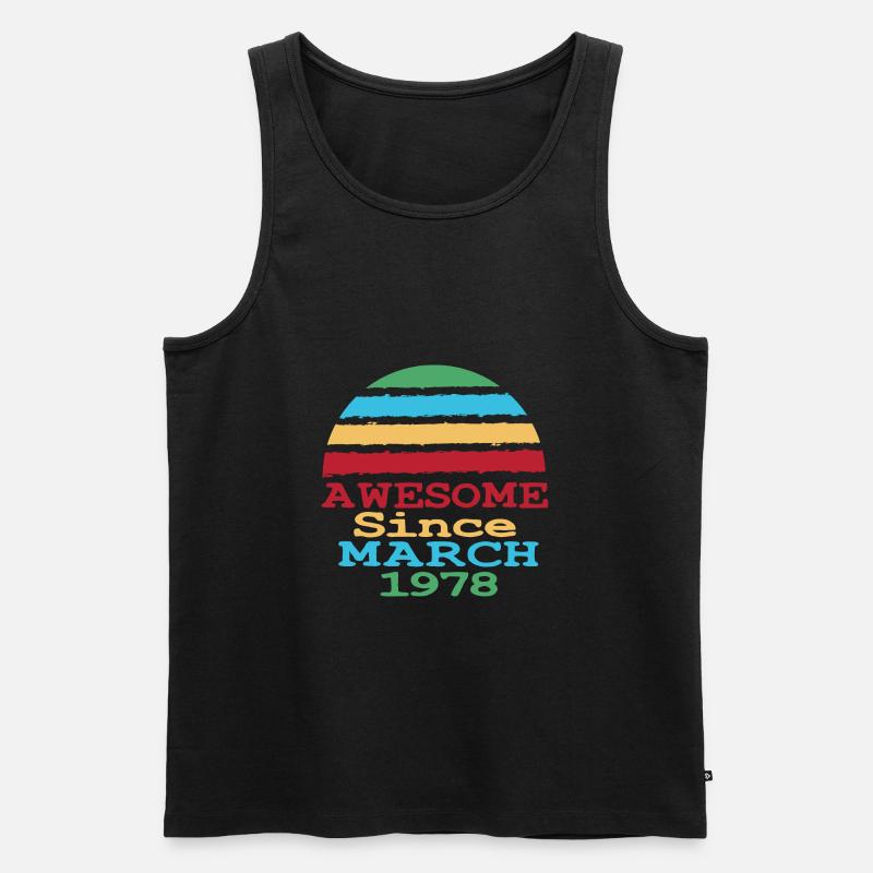 Awesome Since March 1978 - Männer Premium Bio Tank Top - Schwarz