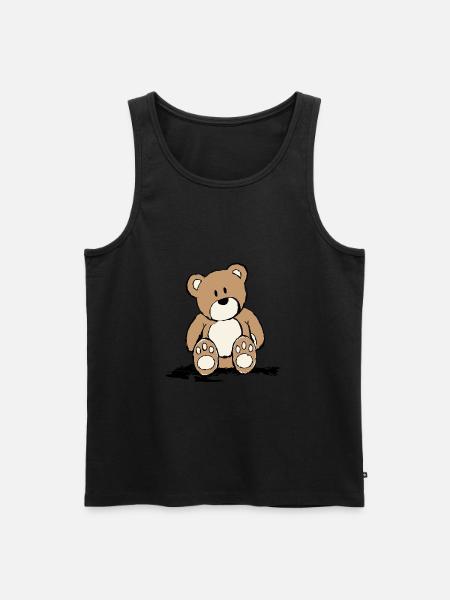 Teddy sitting - Men's Premium Organic Tank Top - black