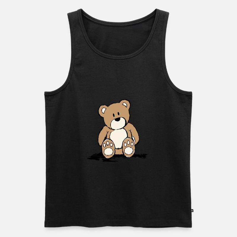 Teddy sitzend - Männer Premium Bio Tank Top - Schwarz
