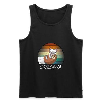Alpaka und Faultier - das ist Liebe - Valentinstag - Männer Premium Bio Tank Top - Schwarz - Vorne - AI Model Male 178 light (178cm)
