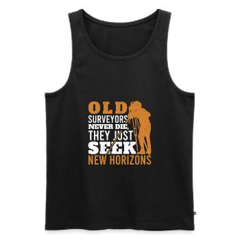 Old Surveyors Never The Tripod Grandpa Land - Men's Premium Organic Tank Top - black - Front - Michal (187cm)