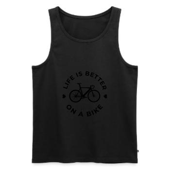 life is better on a bike - Männer Premium Bio Tank Top - Schwarz - Vorne - Michal (187cm)