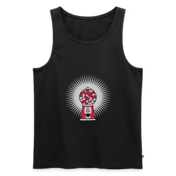 Strahlen Kaugummi Spender - Männer Premium Bio Tank Top - Schwarz - Vorne - AI Model Male 178 light (178cm)