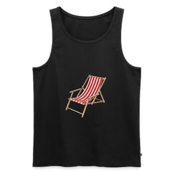 Deck chair - Men's Premium Organic Tank Top - black - Front - AI Model Male 178 light (178cm)