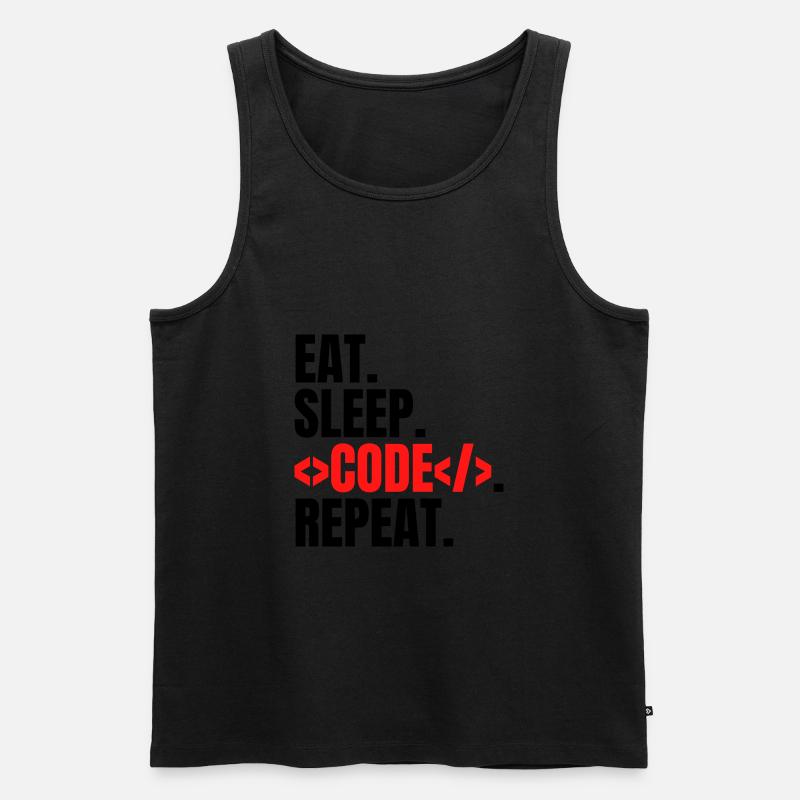 répéter le code du sommeil - Débardeur bio Premium Homme - noir