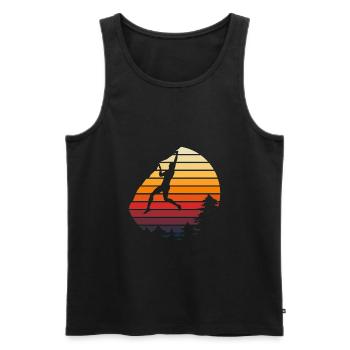 Vintage Mountain Climbing Retro Bouldering - Men's Premium Organic Tank Top - black - Front - Michal (187cm)