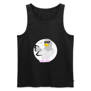 Pigeon à la mode - Débardeur bio Premium Homme - noir - Devant - AI Model Male 178 light (178cm)