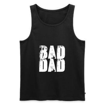 bad dad,font,white,graffiti,typo,stencil - Men's Premium Organic Tank Top - black - Front - AI Model Male 178 light (178cm)