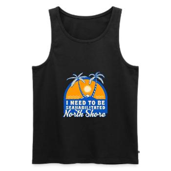 I Need To Be Seahabilitated North Shore Summer - Männer Premium Bio Tank Top - Schwarz - Vorne - Michal (187cm)