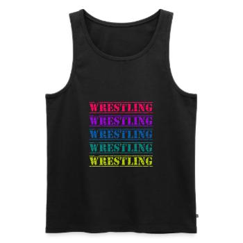 T shirt wrestling - Men's Premium Organic Tank Top - black - Front - AI Model Male 178 light (178cm)