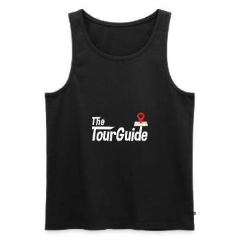 The tour guide tour guide - Men's Premium Organic Tank Top - black - Front - AI Model Male 178 light (178cm)