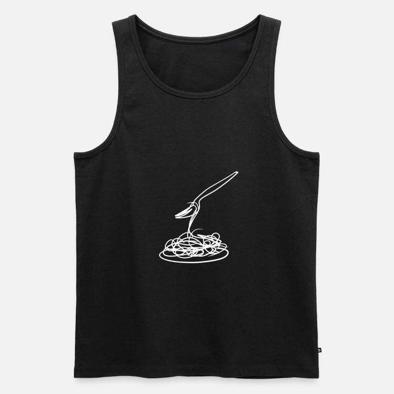 Spaghetti essen - Männer Premium Bio Tank Top - Schwarz