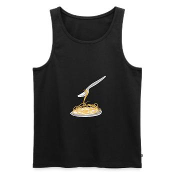 Spaghetti nudeln - Männer Premium Bio Tank Top - Schwarz - Vorne - AI Model Male 178 light (178cm)