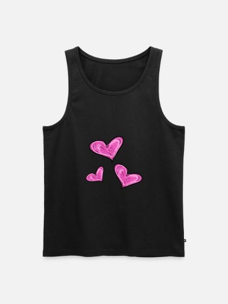 Heart Heart - Men's Premium Organic Tank Top - black