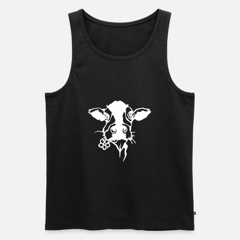 Kuh - Männer Premium Bio Tank Top - Schwarz