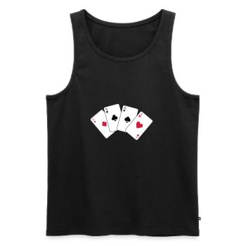 Card Game, Poker, Ace - Débardeur bio Premium Homme - noir - Devant - AI Model Male 178 light (178cm)