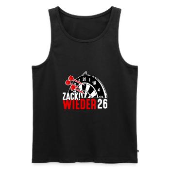 Dart, Zack wieder 26, Dartscheibe, Dartpfeil, Fun - Männer Premium Bio Tank Top - Schwarz - Vorne - Michal (187cm)