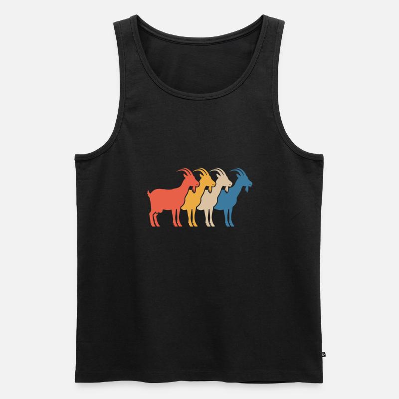 Ziege Ziegenbock - Männer Premium Bio Tank Top - Schwarz