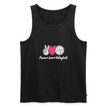 Peace Love Volleyball Volleyball Player - Men's Premium Organic Tank Top - black - Front - Michal (187cm)