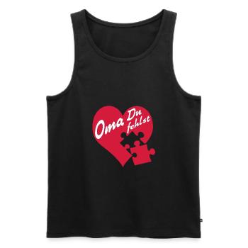 Oma du fehlst | ich vermisse Oma - Männer Premium Bio Tank Top - Schwarz - Vorne - Michal (187cm)