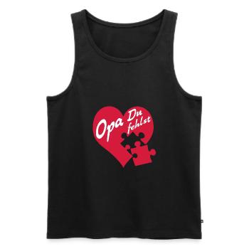 Opa du fehlst | Opa Du fehlst mir - Männer Premium Bio Tank Top - Schwarz - Vorne - AI Model Male 178 light (178cm)